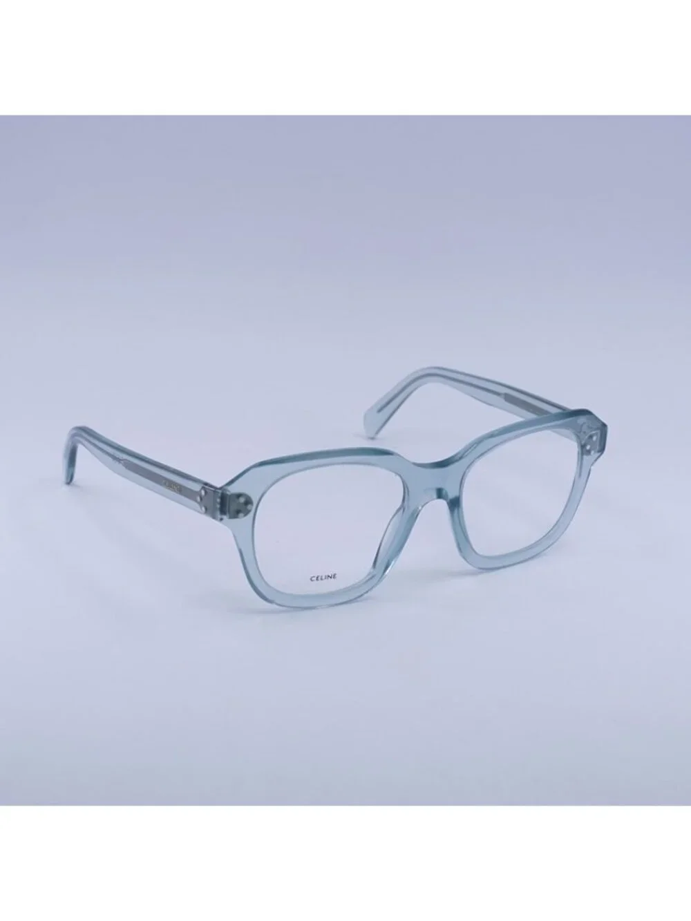 Celine CL50124I 093 Eyeglasses Shiny Transparent Lime 52mm Square Frame